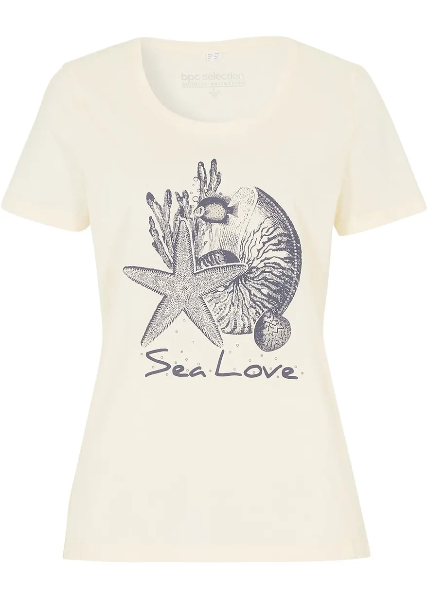 bonprix T-Shirt mit maritimem Druck - weiß - Damen