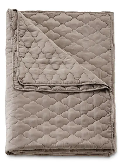 bonprix Tagesdecke in Unifarben mit Füllung - taupe