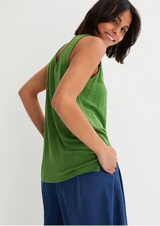 Bonprix Tanktop Aus Leinen - Grün - Damen