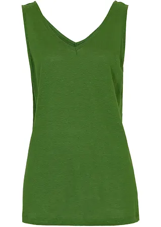 bonprix Tanktop aus Leinen - grün - Damen
