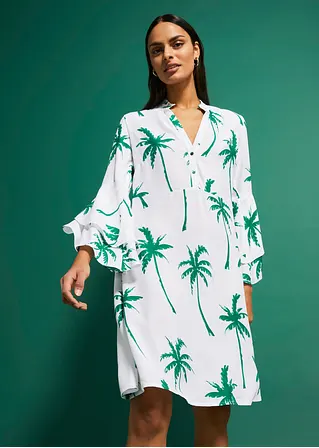 Bonprix Tolles Tunika-Kleid Mit Muster - Weiß - Damen