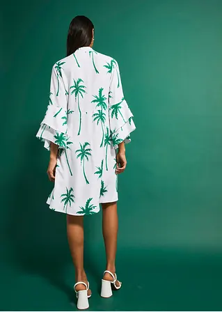 Bonprix Tolles Tunika-Kleid Mit Muster - Weiß - Damen