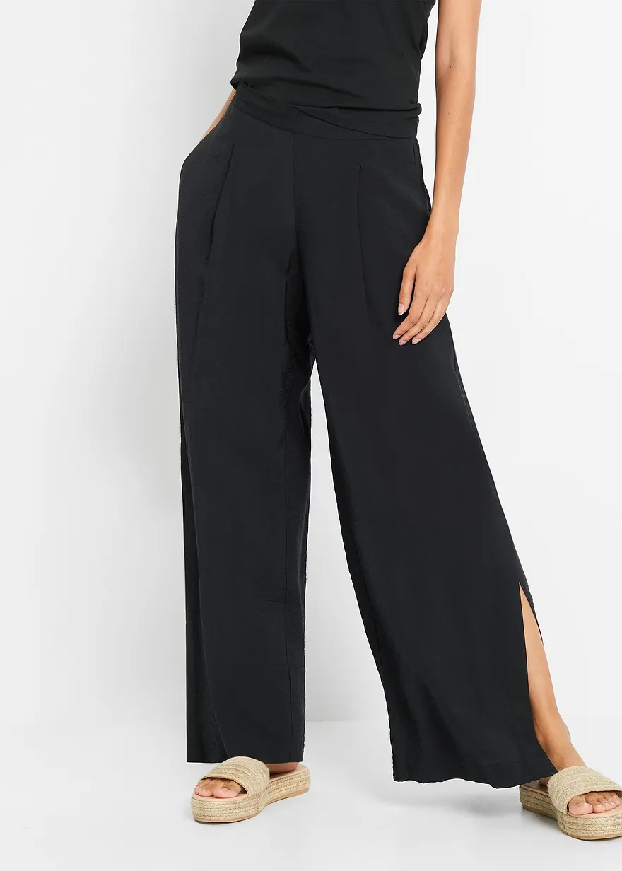 Bonprix Trendige Hose Mit Schlitzen - Schwarz - Damen