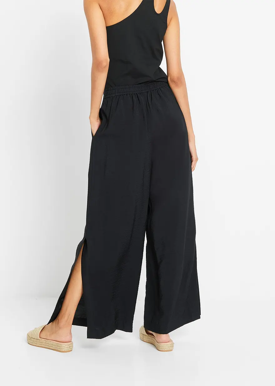 Bonprix Trendige Hose Mit Schlitzen - Schwarz - Damen