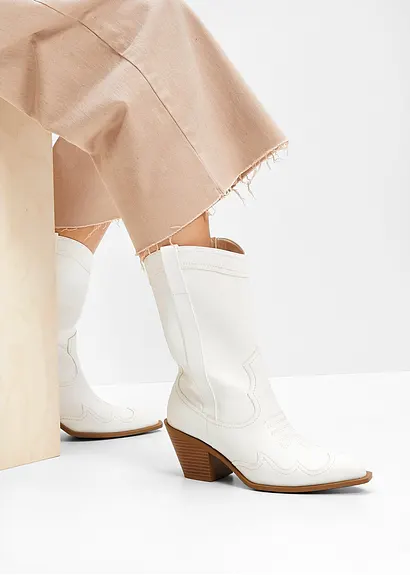 Bonprix Trendiger Cowboy Stiefel - Weiß - Damen