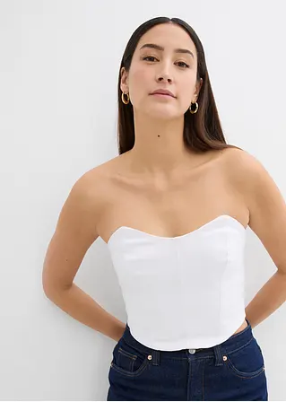 Bonprix Trendiges Korsett Blusentop - Weiß - Damen