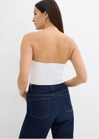Bonprix Trendiges Korsett Blusentop - Weiß - Damen
