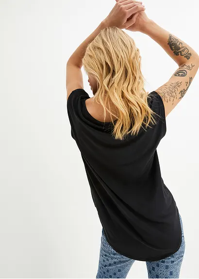 Bonprix Trendstarkes Shirt Mit Druck - Schwarz - Damen