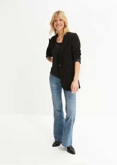Bonprix Trendstarkes Shirt Mit Druck - Schwarz - Damen