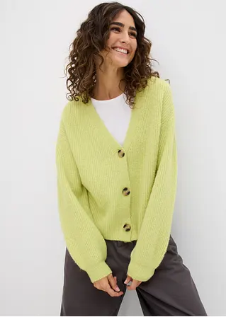 Bonprix Verkürzte Strickjacke - Grün - Damen