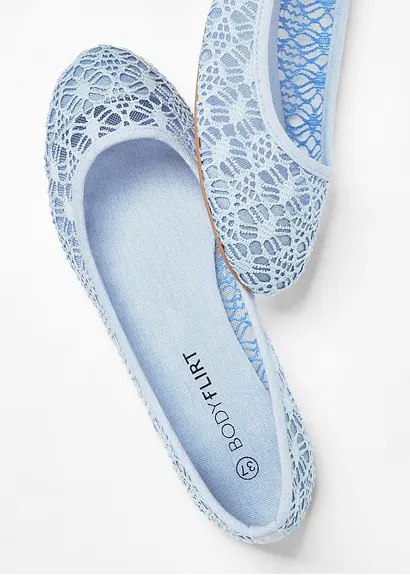 Bonprix Verspielte Ballerina Mit Spitze - Blau - Damen