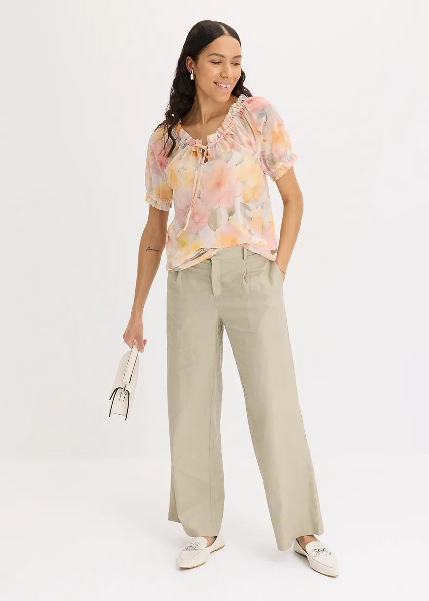 Bonprix Verspielte Bluse Mit Rüschen - Rosa - Damen