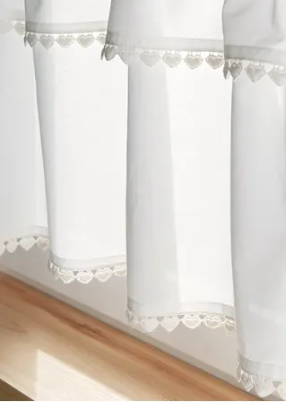 Bonprix Verspielte Küchengardine - Weiß Tunnelzug