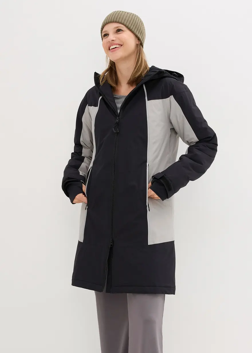 Bonprix Wasserdichter Winter-Mantel - Schwarz - Damen
