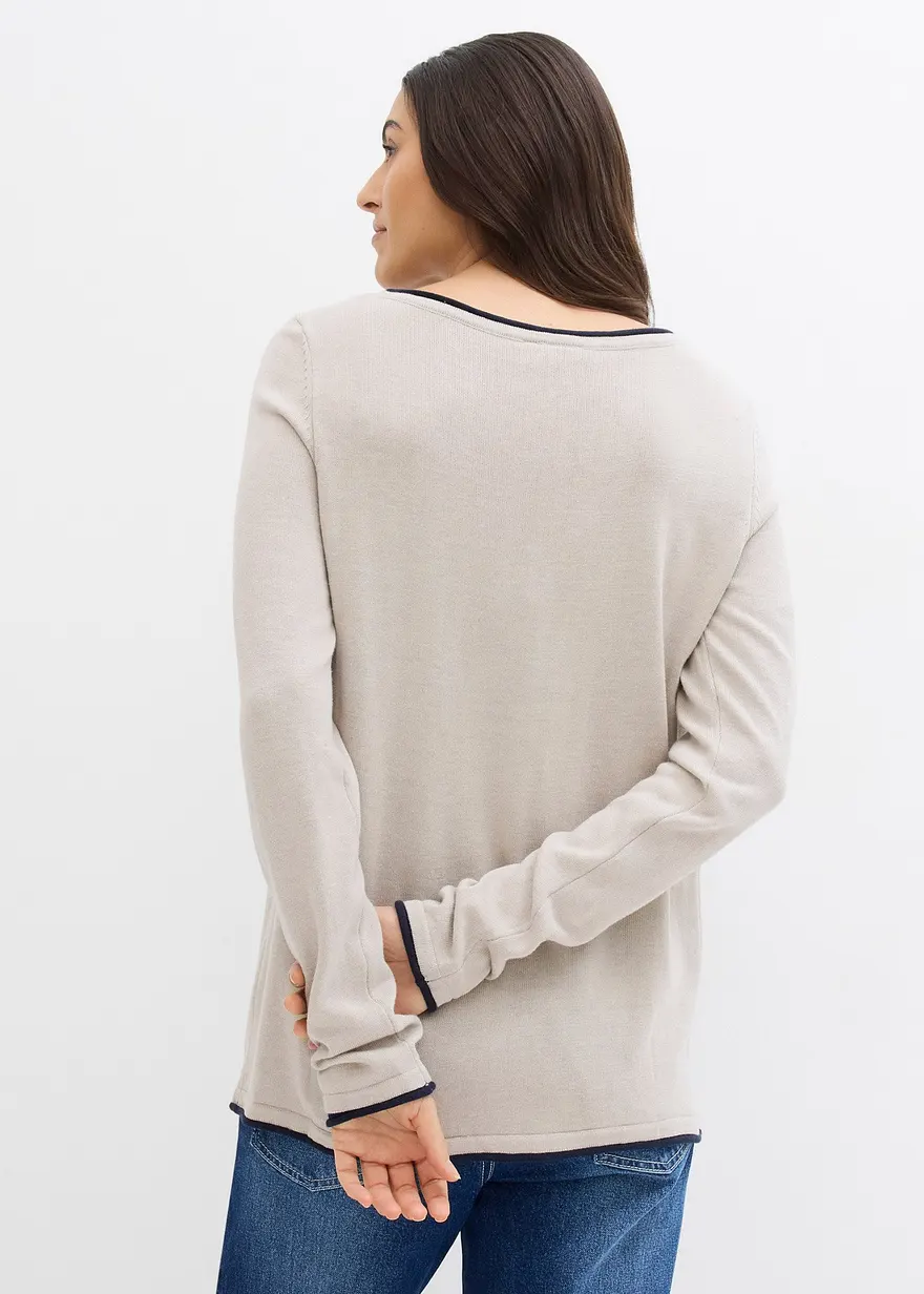 Bonprix Weicher Pullover Mit Rollkante - Grau - Damen