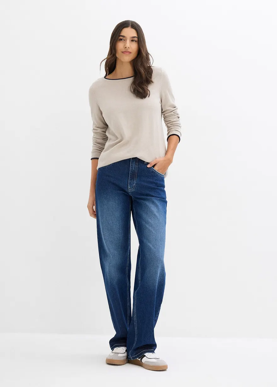 Bonprix Weicher Pullover Mit Rollkante - Grau - Damen