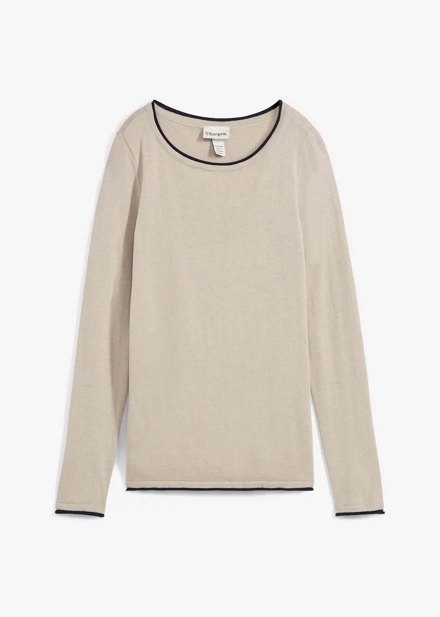 bonprix Weicher Pullover mit Rollkante - grau - Damen