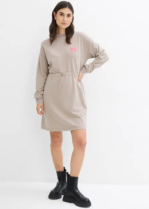 Bonprix Weit Geschnittenes Sweatkleid - Braun - Damen