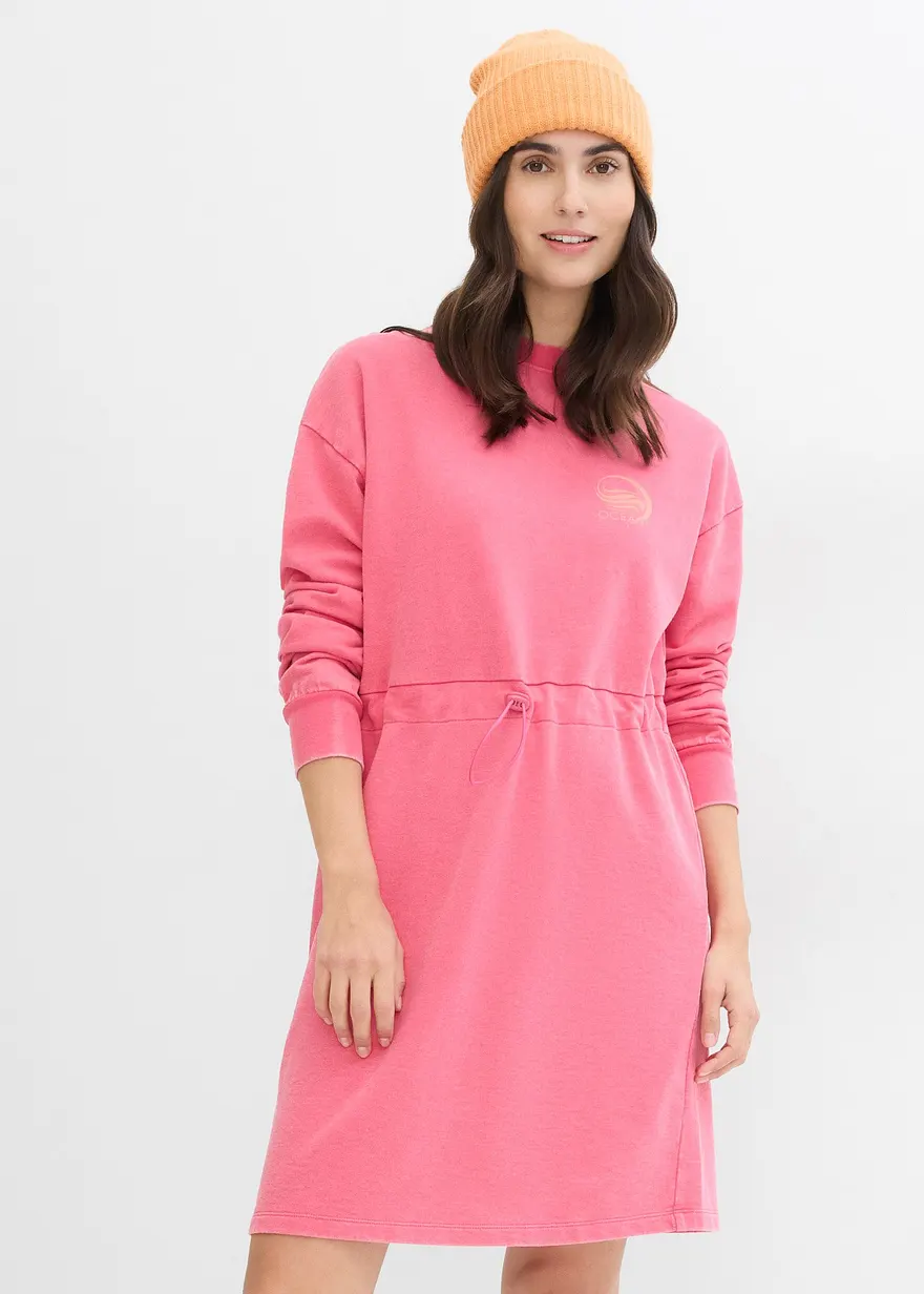 Bonprix Weit Geschnittenes Sweatkleid - Pink - Damen