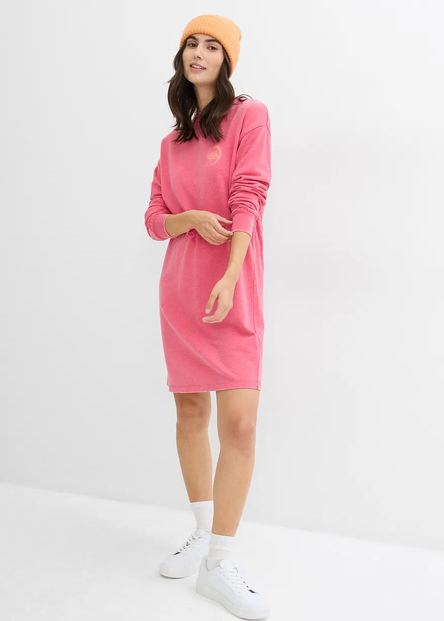Bonprix Weit Geschnittenes Sweatkleid - Pink - Damen