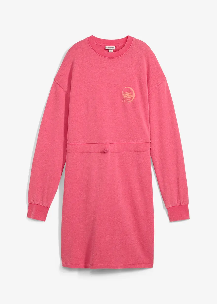 bonprix Weit geschnittenes Sweatkleid - pink - Damen