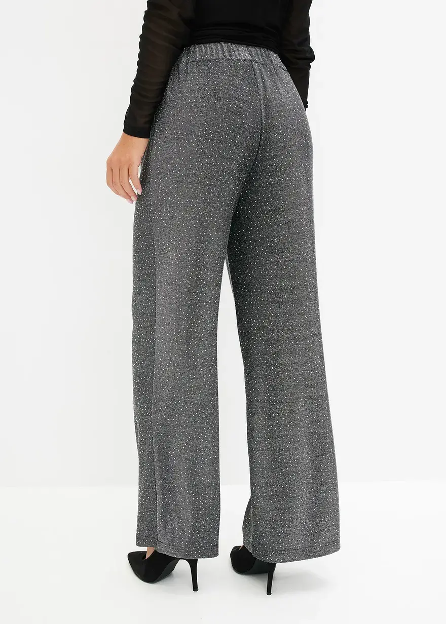 Bonprix Weite Hose Mit Glitzereffekt - Silber - Damen