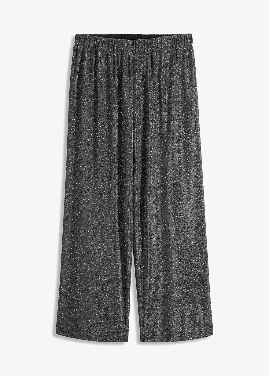 bonprix weite Hose mit Glitzereffekt - silber - Damen