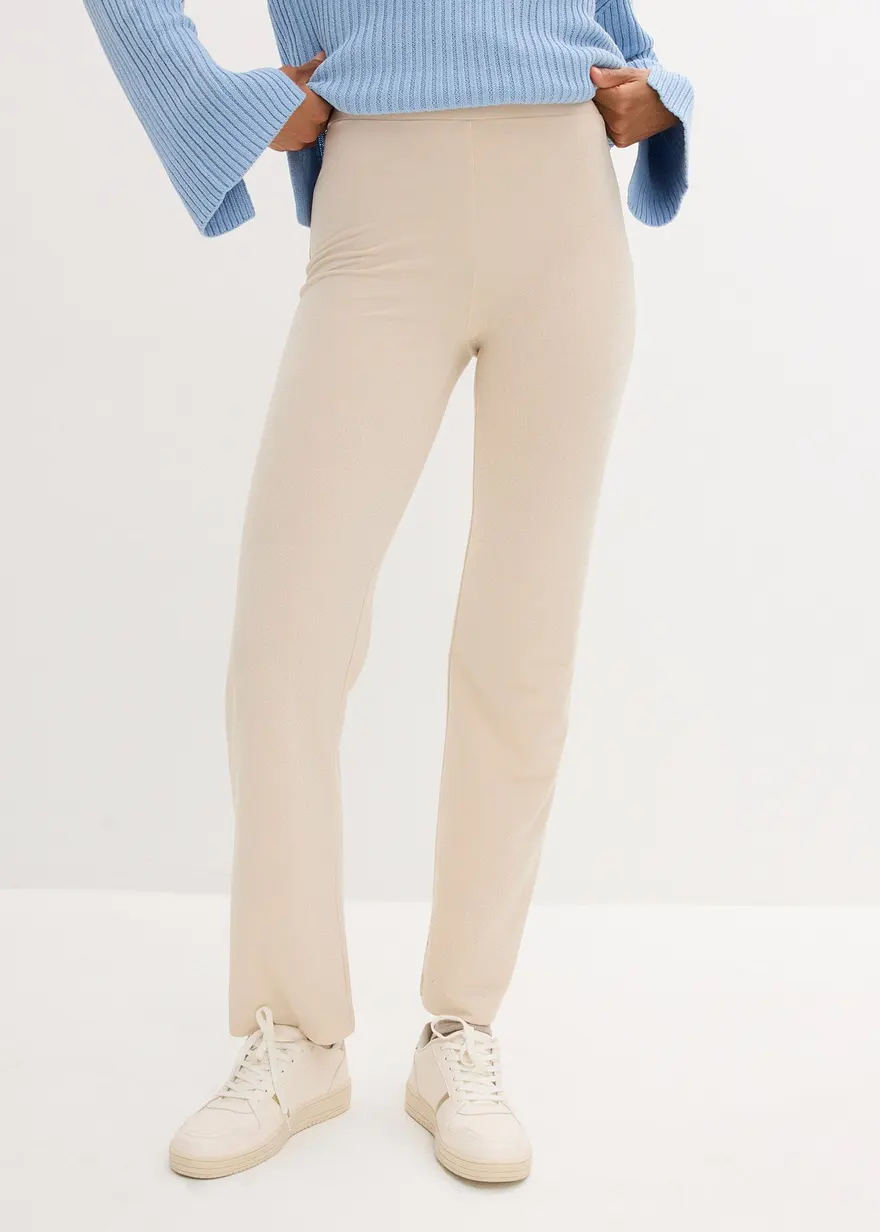 Bonprix Weite Jerseyhose - Beige - Damen