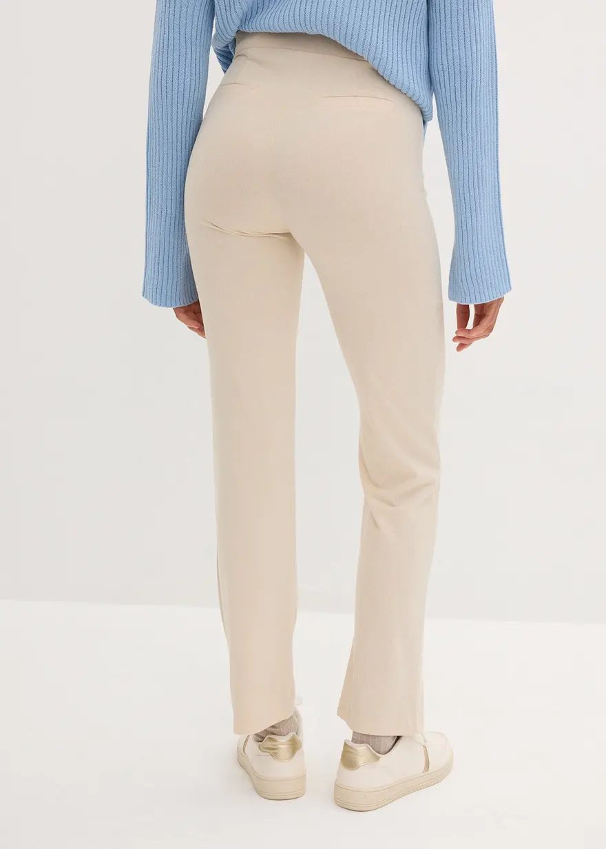 Bonprix Weite Jerseyhose - Beige - Damen