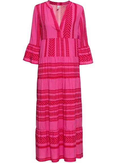 Bonprix Weites Maxikleid - Rot Petite - Damen