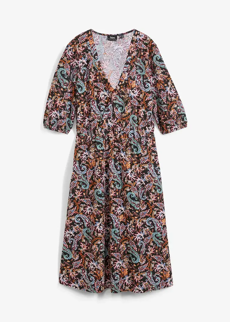 bonprix Wickelkleid in A-Linie - schwarz - Damen