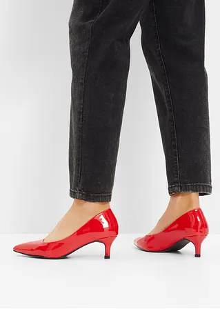 Bonprix Zeitlose Pumps In Lackoptik - Rot - Damen
