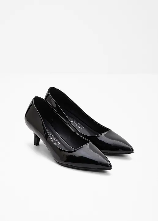 Bonprix Zeitlose Pumps In Lackoptik - Schwarz - Damen