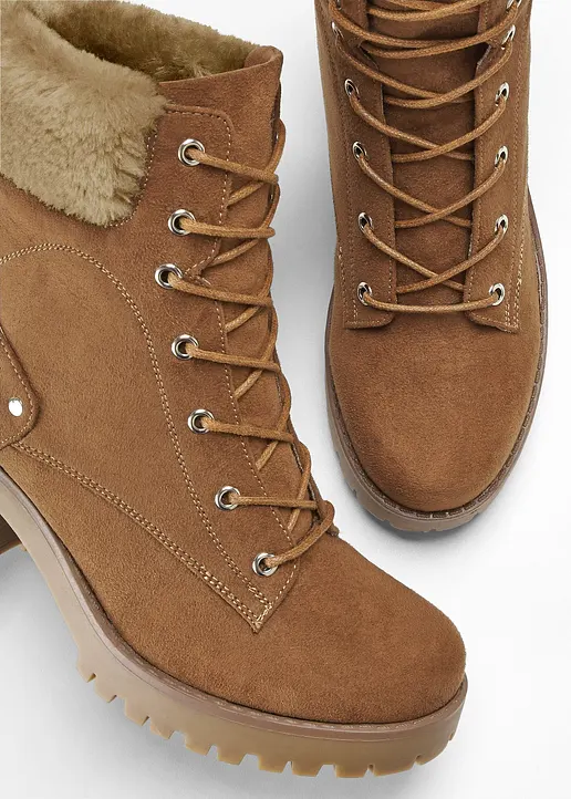 Bonprix Zeitlose Schnür Stiefelette - Braun - Damen