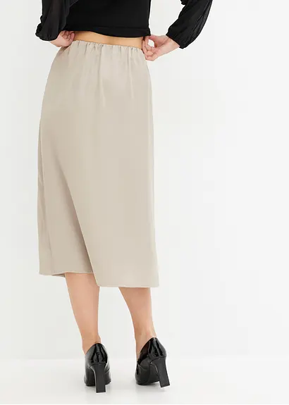 Bonprix Zeitloser Und Glänzender Rock - Beige - Damen