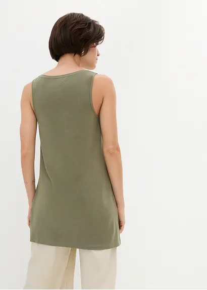 Bonprix Zeitloses Long-Top Mit Sternen - Grün - Damen