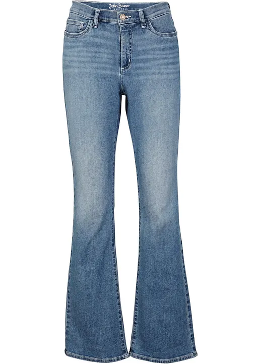 bonprix Bootcut Jeans Mid Waist Bio-Baumwolle - blau regular