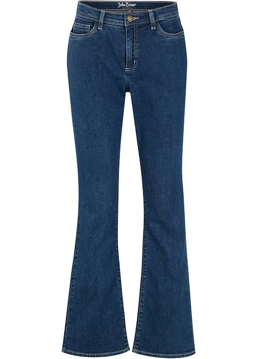 bonprix Bootcut Jeans Mid Waist Bio-Baumwolle - blau regular