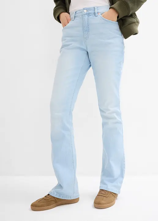 Bonprix Bootcut Jeans Mit Hohem Bund - Blau Petite - Damen