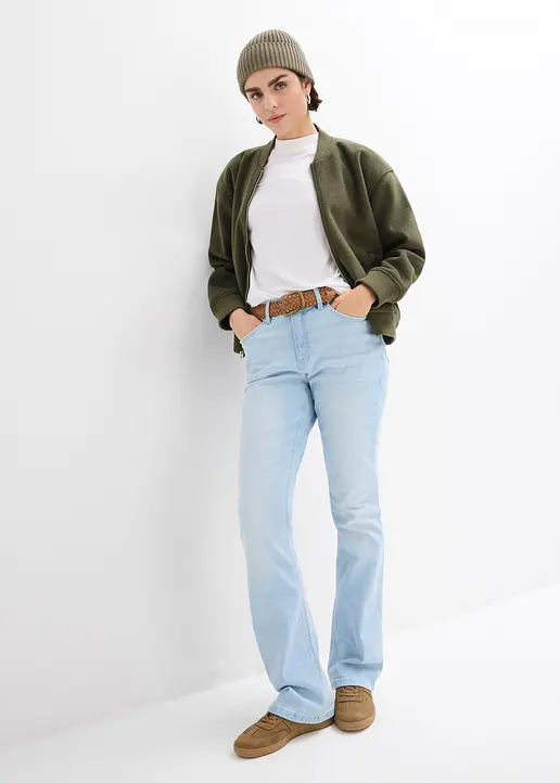 Bonprix Bootcut Jeans Mit Hohem Bund - Blau Petite - Damen