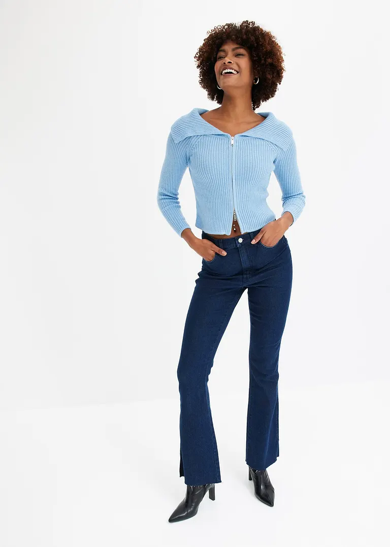 Bonprix Bootcut Jeans Mit Weichem Stretch - Blau Petite