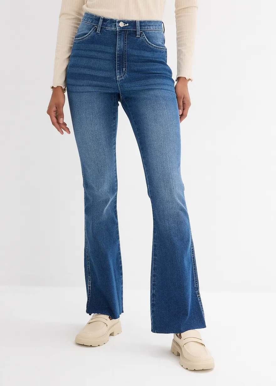 Bonprix Bootcut Jeans Mit Weichem Stretch - Blau Regular