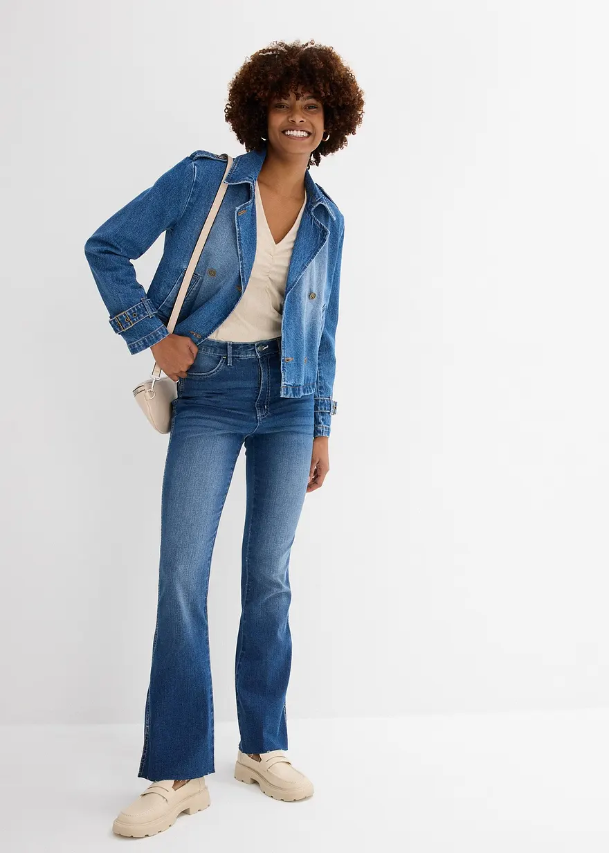 Bonprix Bootcut Jeans Mit Weichem Stretch - Blau Regular