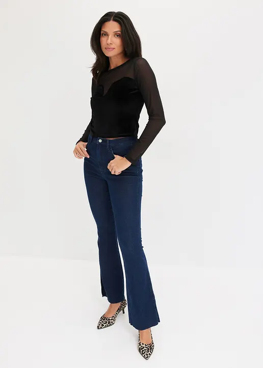 Bonprix Bootcut Jeans Mit Weichem Stretch - Blau Regular