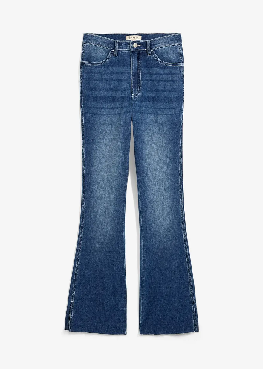 bonprix Bootcut Jeans mit weichem Stretch - blau regular