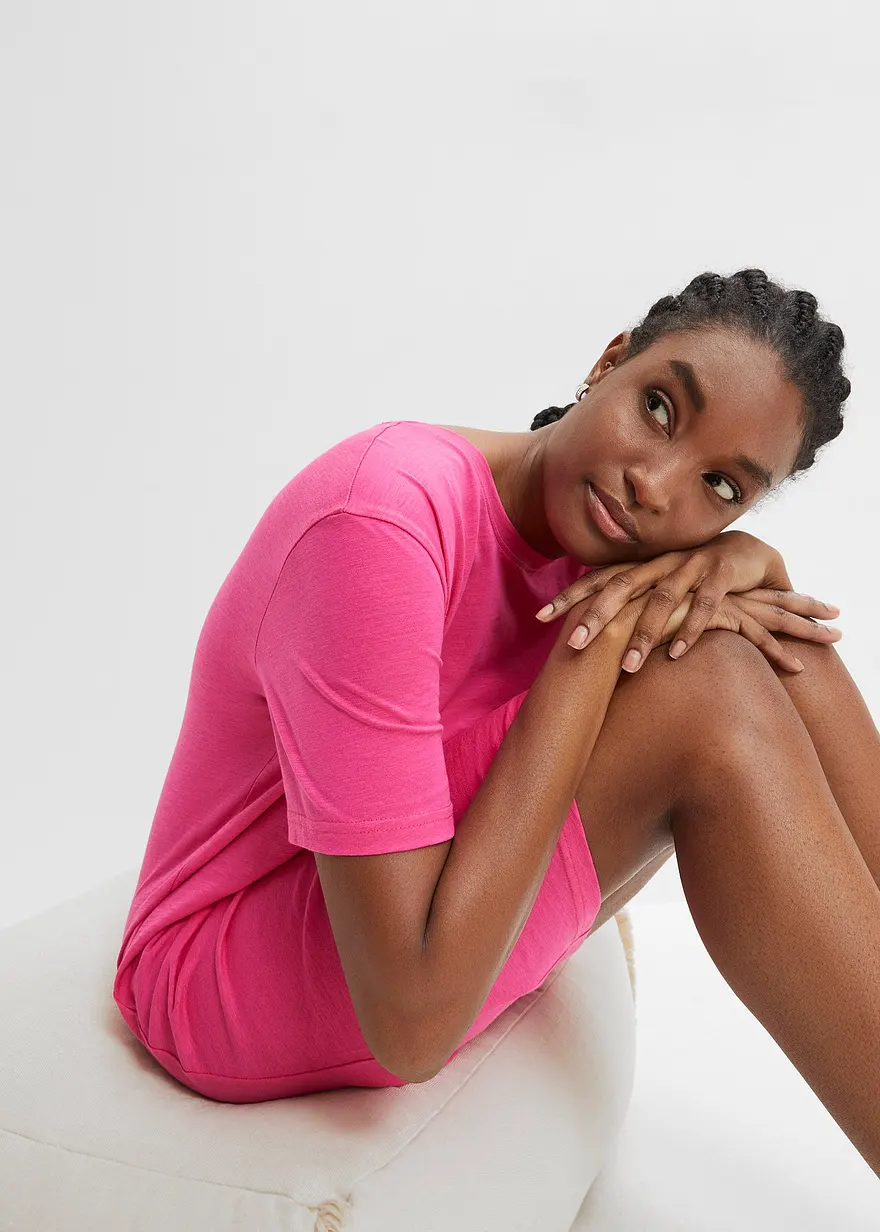 Bonprix Boxy Bigshirt Aus Weicher Baumwolle - Pink - Damen