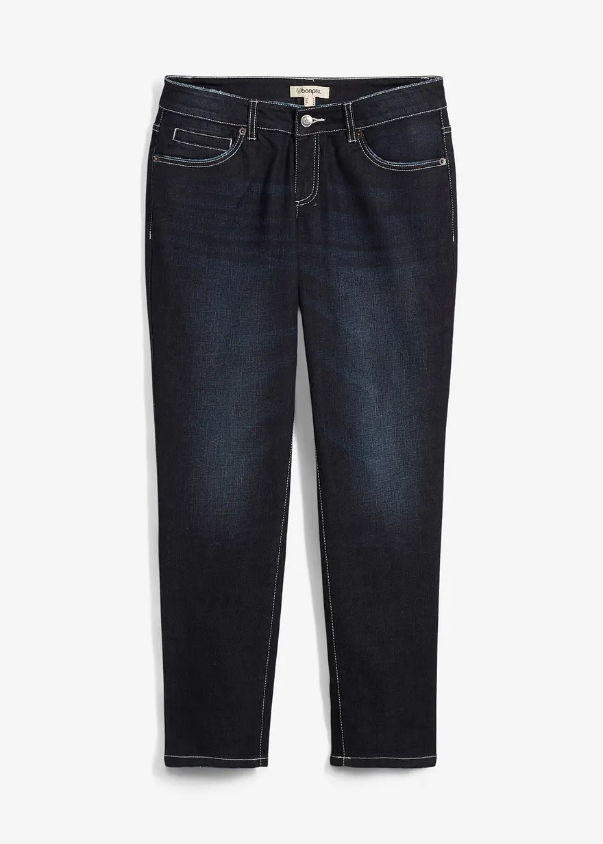bonprix Boyfriend Jeans mit mittlerem Bund und Stretch - blau regular