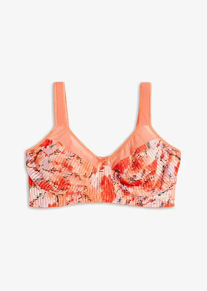 bonprix bügelloser BH mit Druck und transparenten Einsätzen