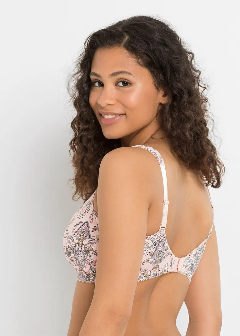 Bonprix Bügelloser BH Mit Femininem Paisley Druck Und Breiten Gepolsterten Trägern. Der BH Wird Im 3er Pack Geliefert