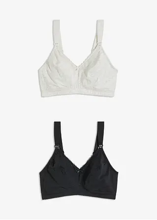 bonprix Bügelloser Still-BH mit Spitze und gepolsterten Trägern mit weicher Bio-Baumwolle